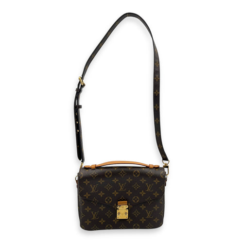 Louis Vuitton Metis Crossbody Bag Brown in Monogram Coated Canvas, Gold hardware_3