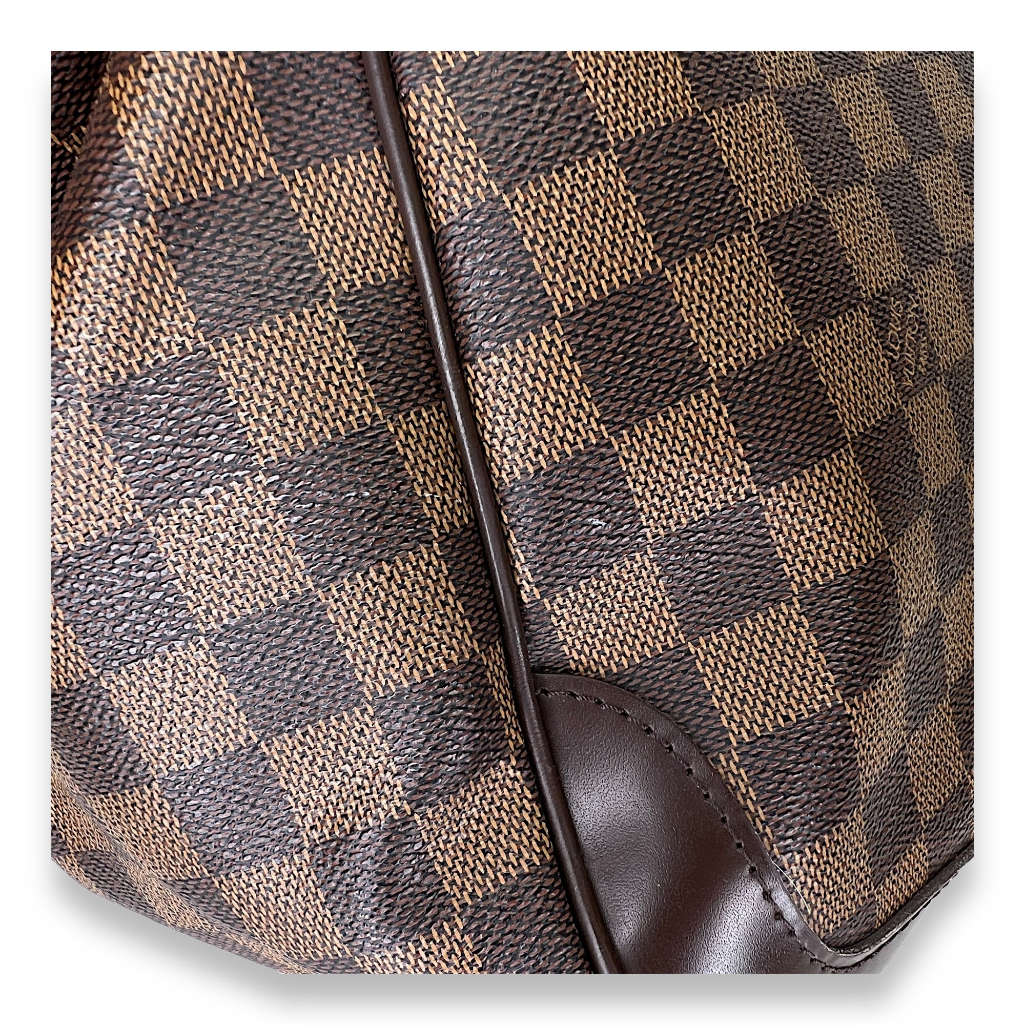 Verona MM Damier Ebene Shoulder Bag in Coated Canvas, Gold hardware