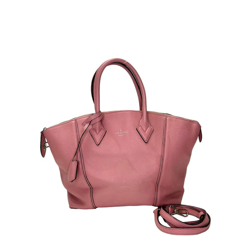 Soft Lockit PM Pink Top Handle Bag in Calfskin, Silver hardware