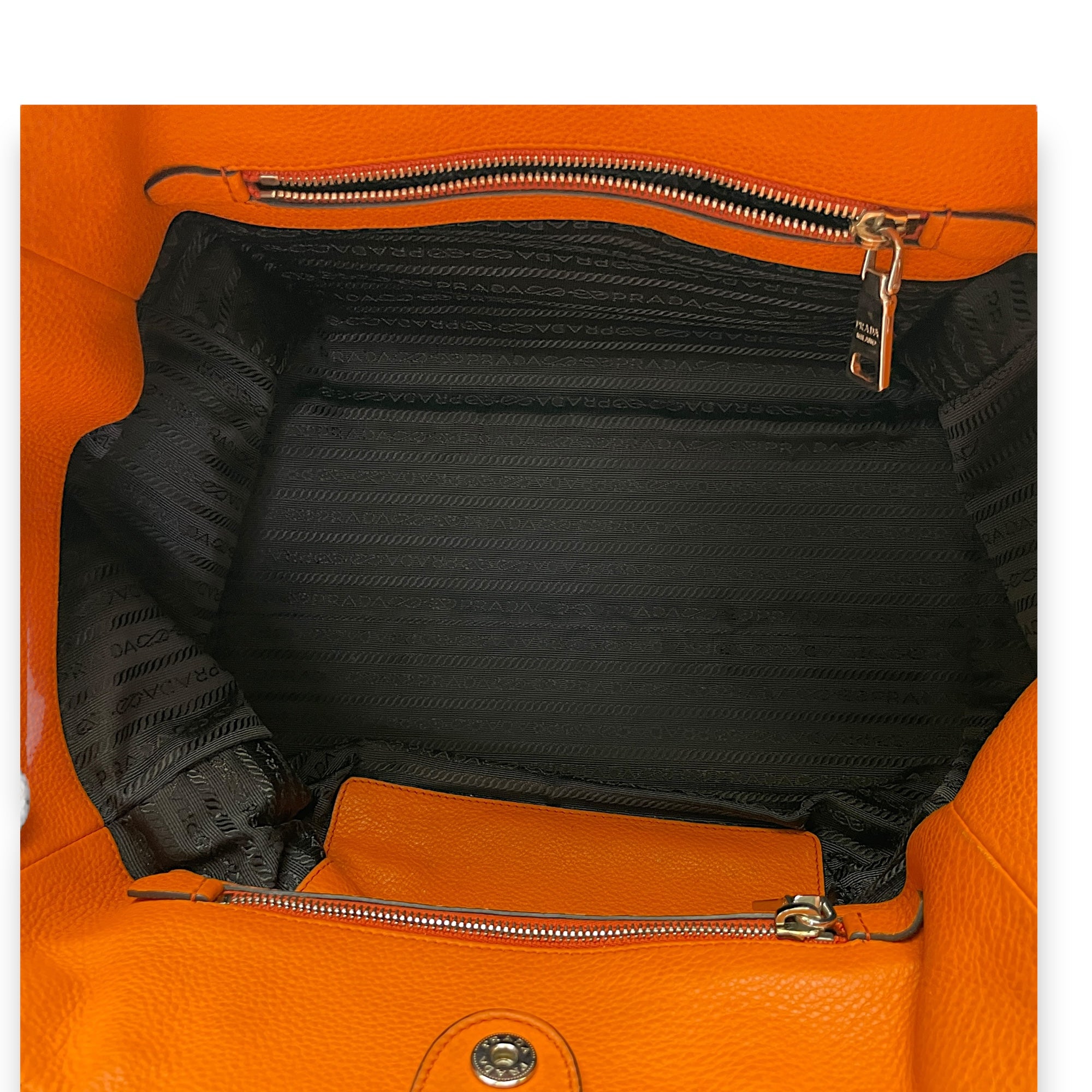 Others Top Handle Bag  Orange in Calfskin , Silver Hardware