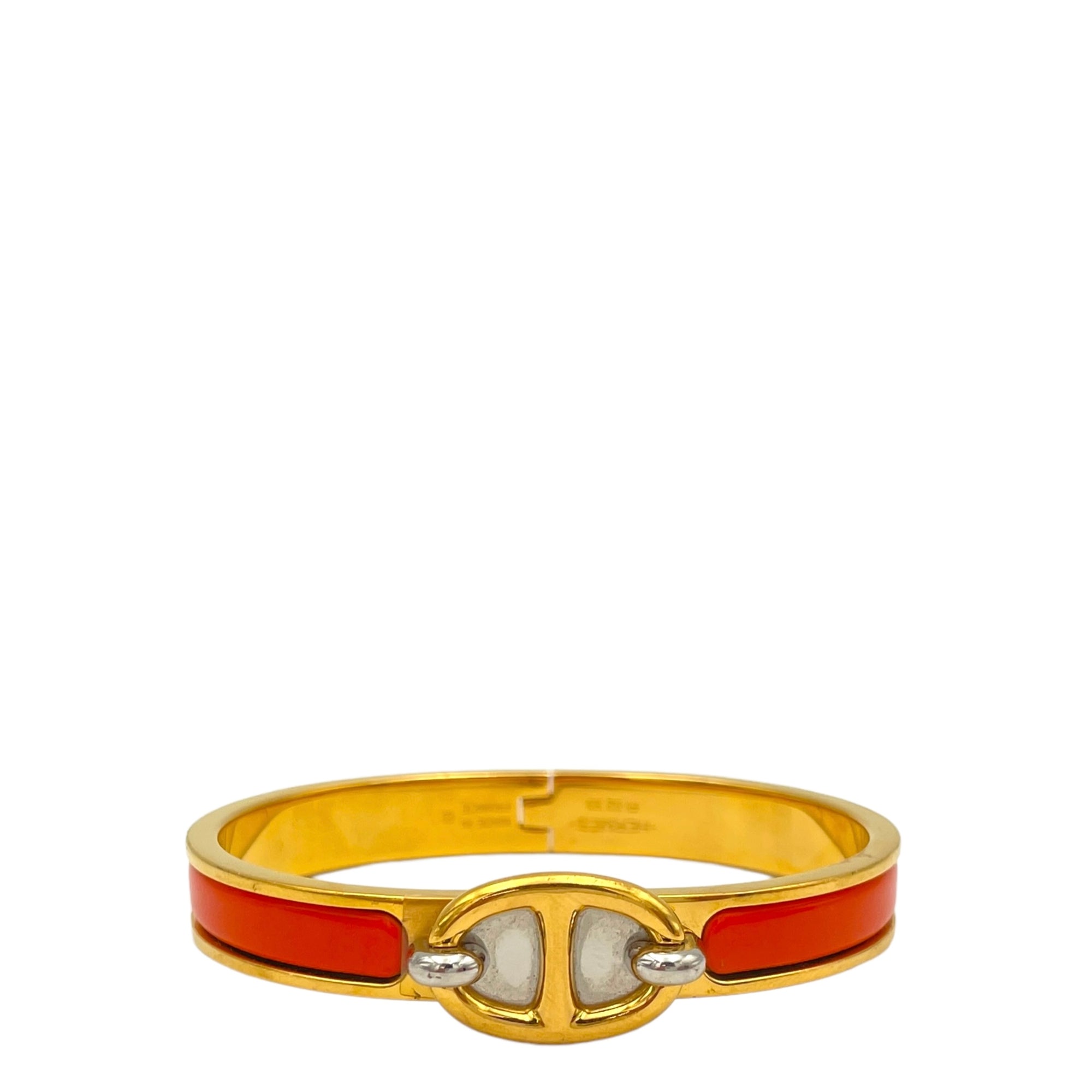 Clic Chaine d'Ancre Mini Orange in, Gold hardware