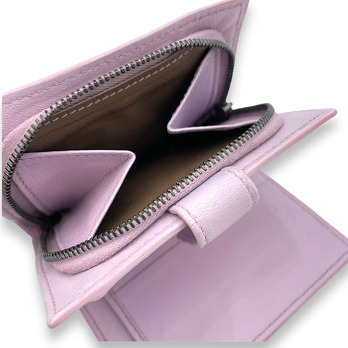 Intrecciato Purple Wallet in Lambskin, Gunmetal hardware