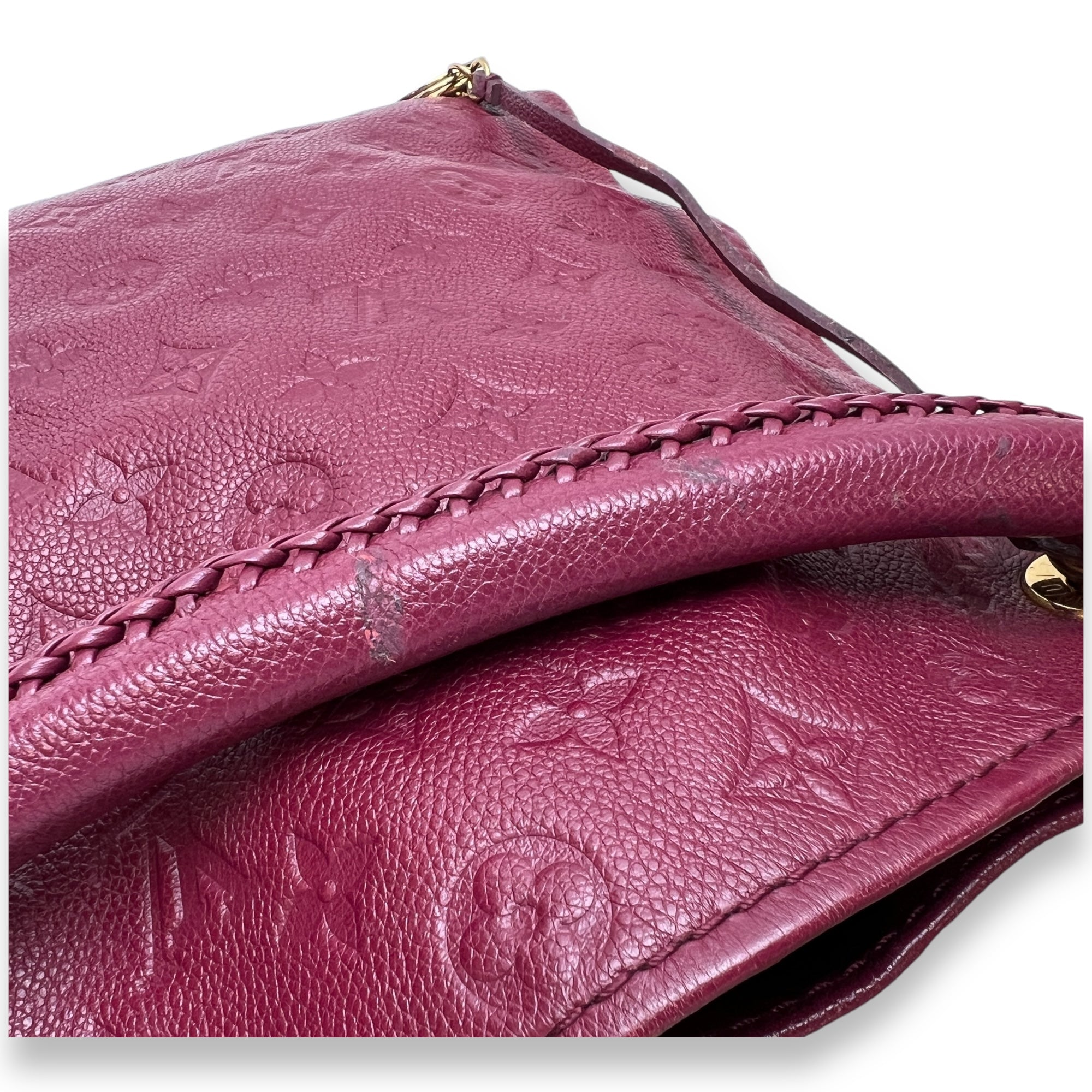 Artsy Top Handle Bag Red in Monogram Empreinte Leather, Gold hardware