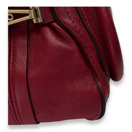 Paraty Shoulder Bag Red in Calfskin, Gold hardware