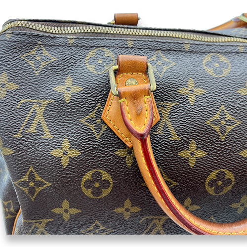 Speedy Bandouliere Top Handle Bag 30 Brown in Monogram Coated Canvas, Gold hardware