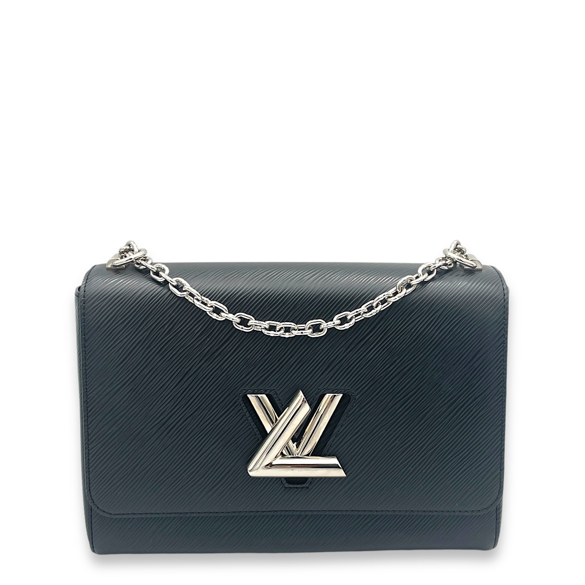 Twist MM Black Shoulder Bag in Epi Leather, Silver hardware