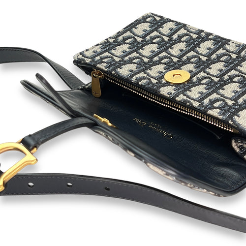 Saddle Mini Belt bag in Jacquard, Gold Hardware