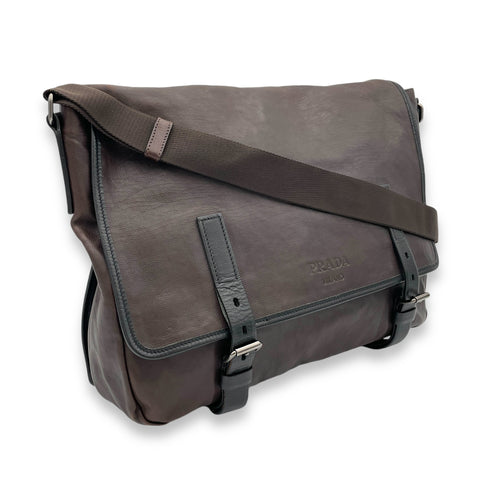 Others Messenger Brown in Calfskin, Silver hardware