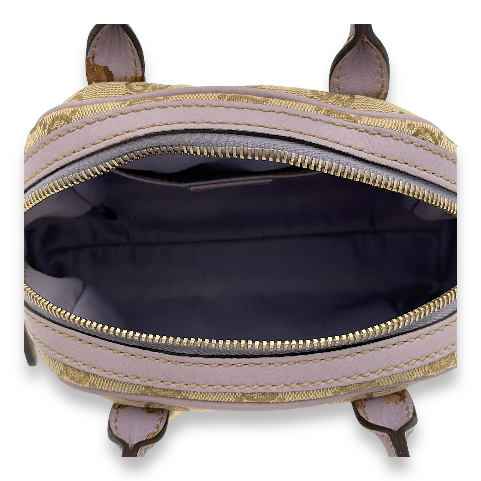 Abbey Mini Top handle bag in Jacquard, Gold Hardware