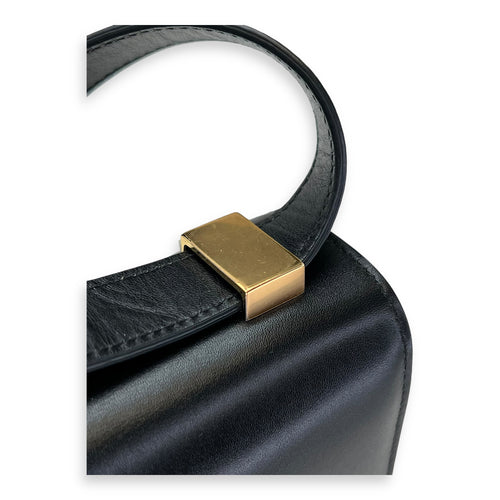 30 Montaigne Medium Black Crossbody Bag in Calfskin, Gold hardware