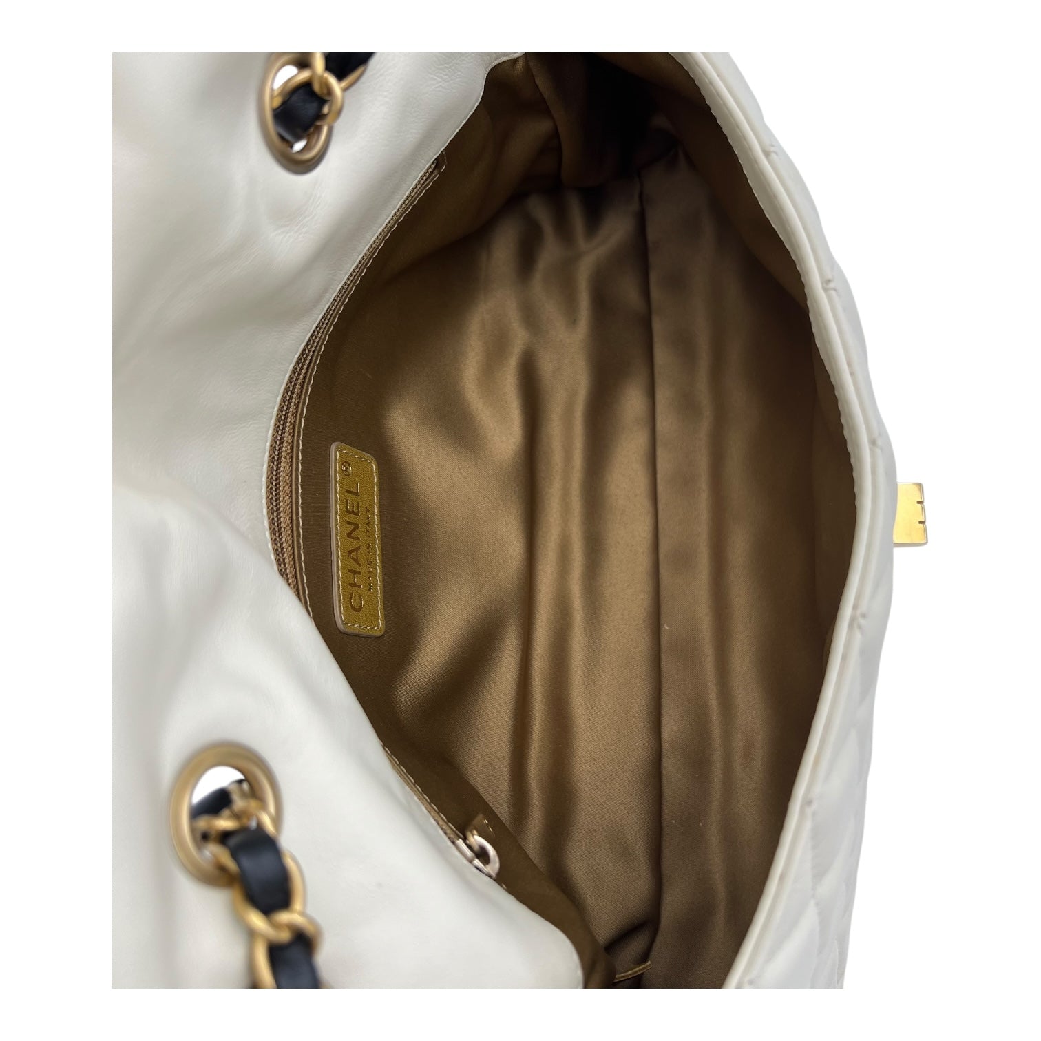 Others Shoulder Bag White in Calfskin, Gold hardware