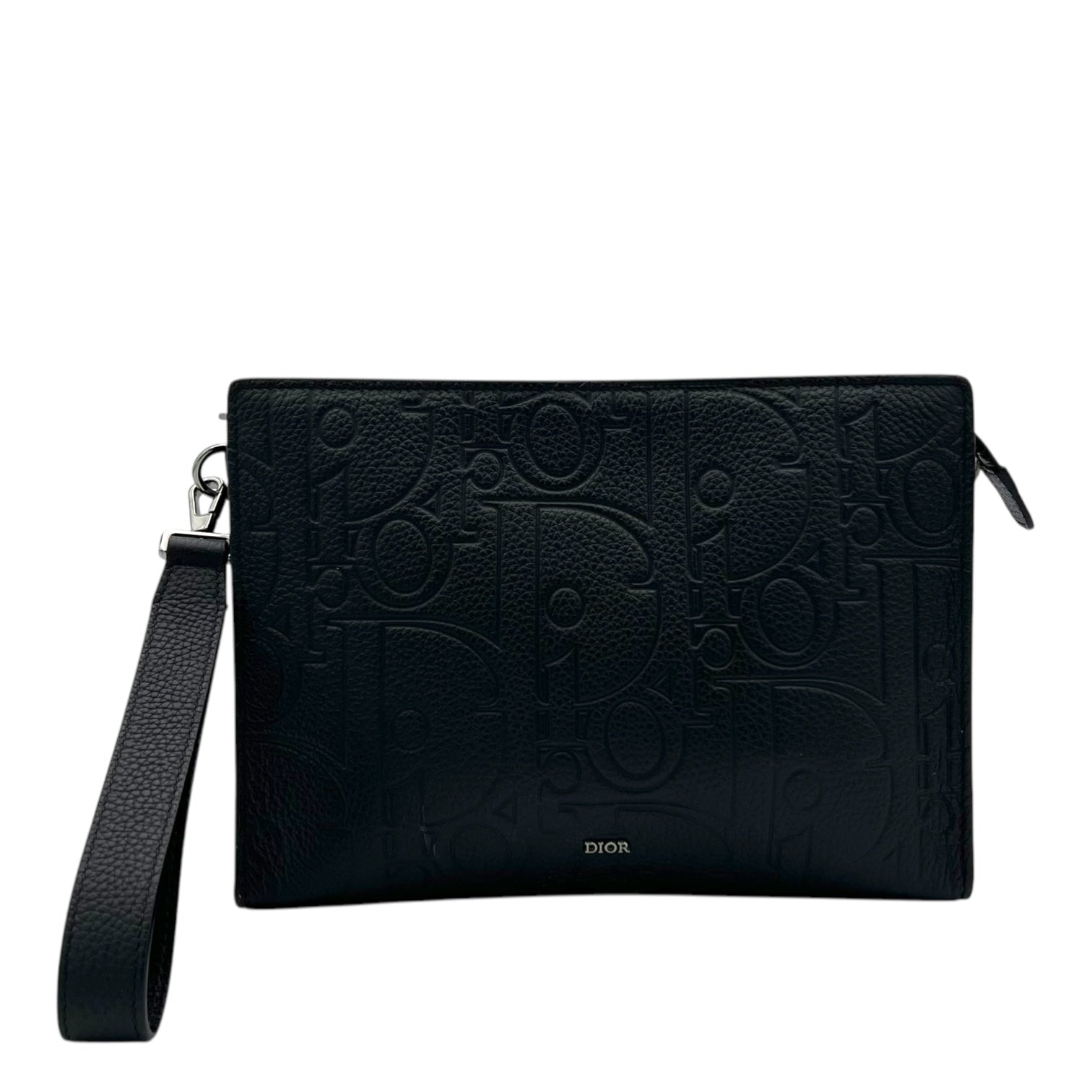 Gravity A5 Black Pouch in Calfskin, Stainless Steel hardware