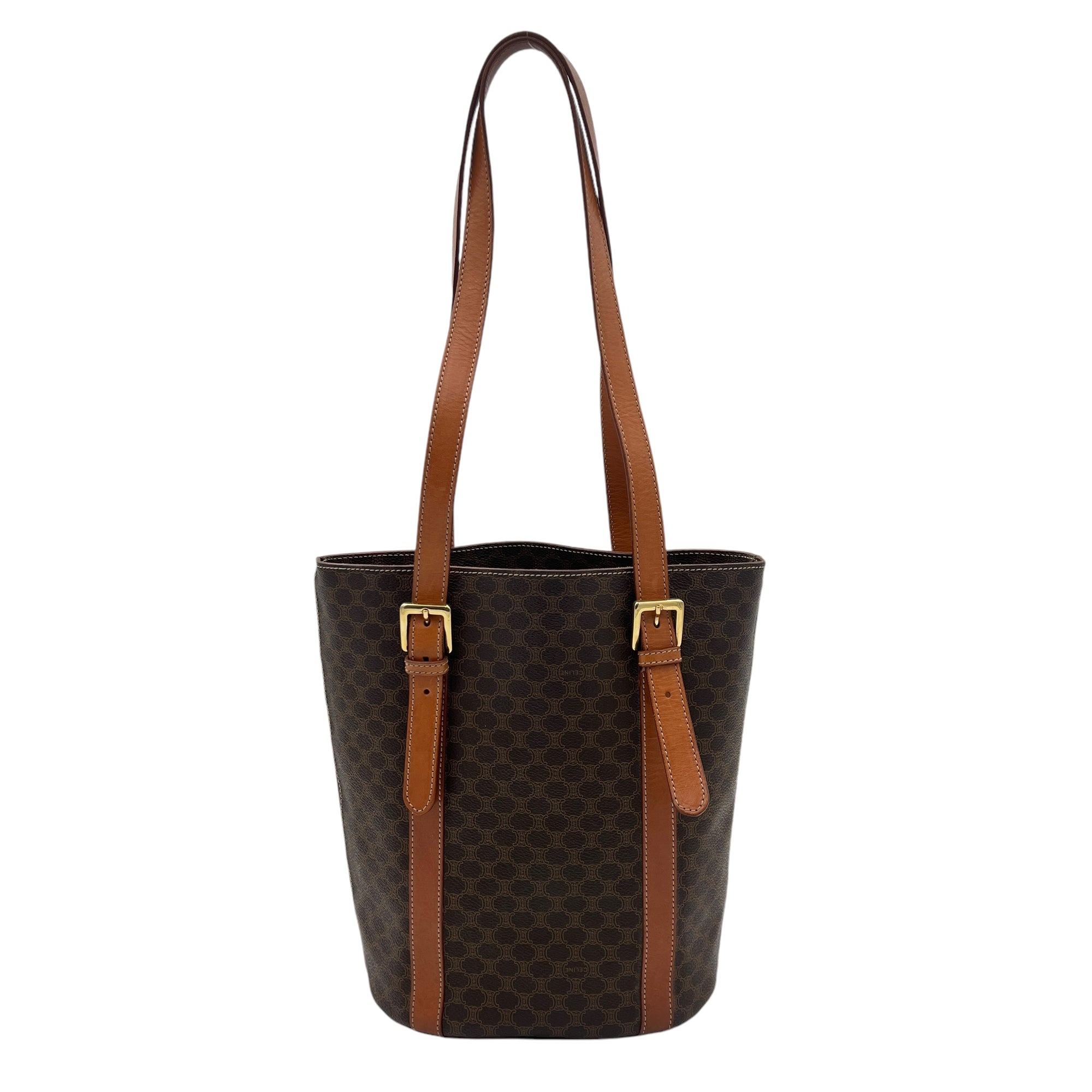 Macadam Tote Bag Brown in Coated Canvas, Gold hardware