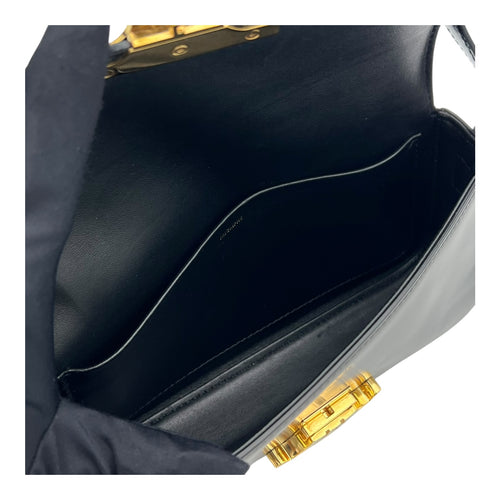 Triomphe Claude Shoulder Bag Black in Calfskin, Gold hardware