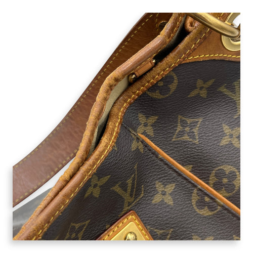 Galleria Shoulder Bag Brown in Monogram Coated Canvas, Gold hardware