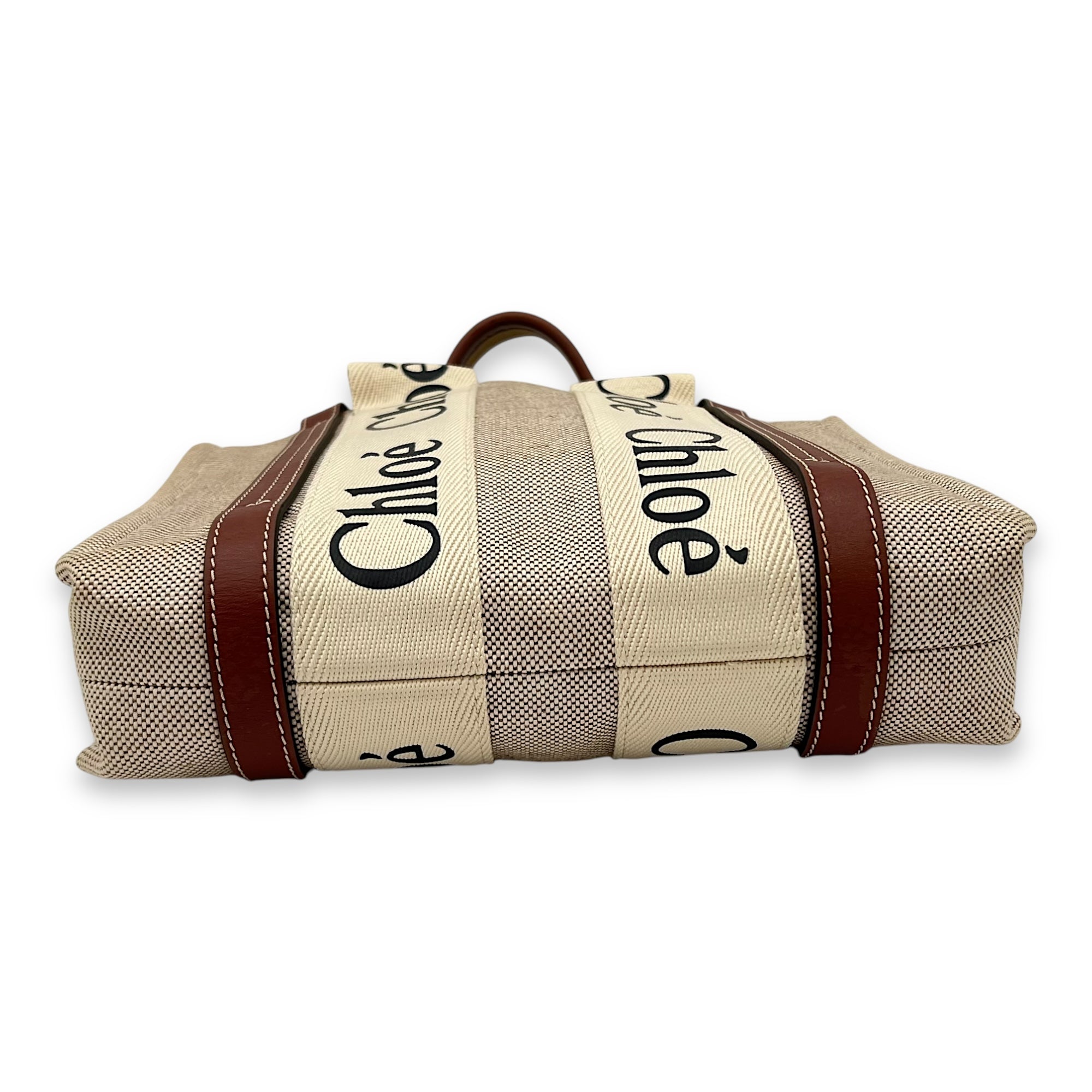 Woody Tote Bag Small Brown in Canvas