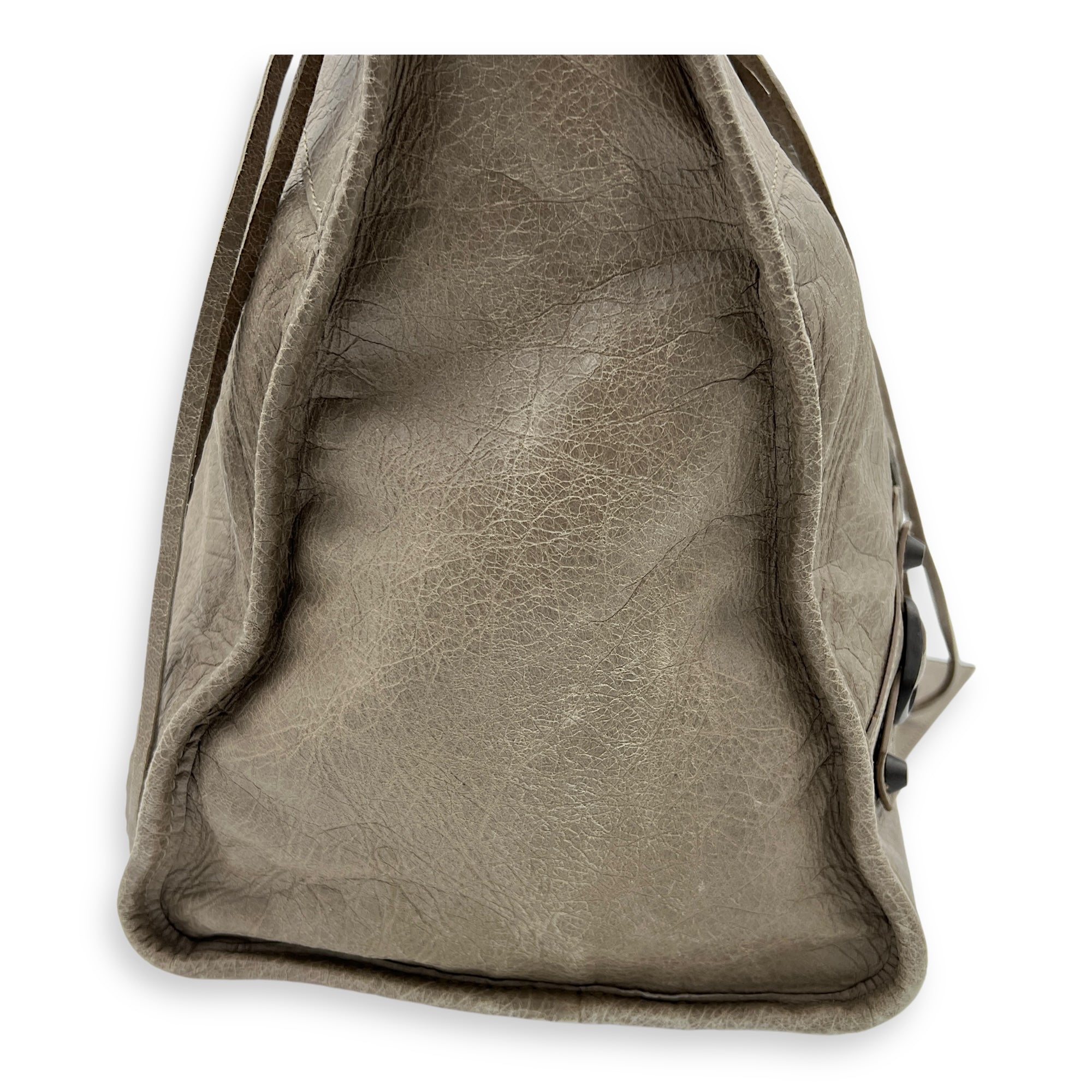 Work Top Handle Bag Brown in Distressed Leather, Gunmetal hardware