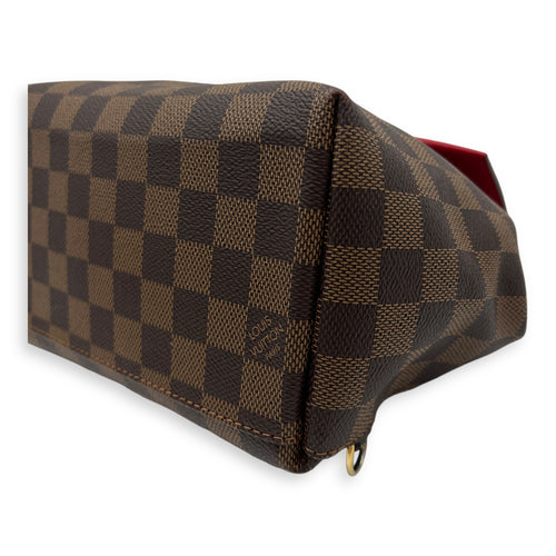 Clapton Backpack Damier Ebene in Coated Canvas, Gold hardware