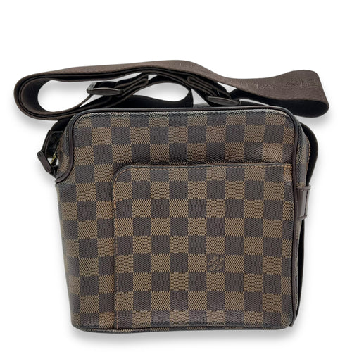 Louis Vuitton Olav Crossbody Bag Damier Ebene in Coated Canvas, Gold hardware_1