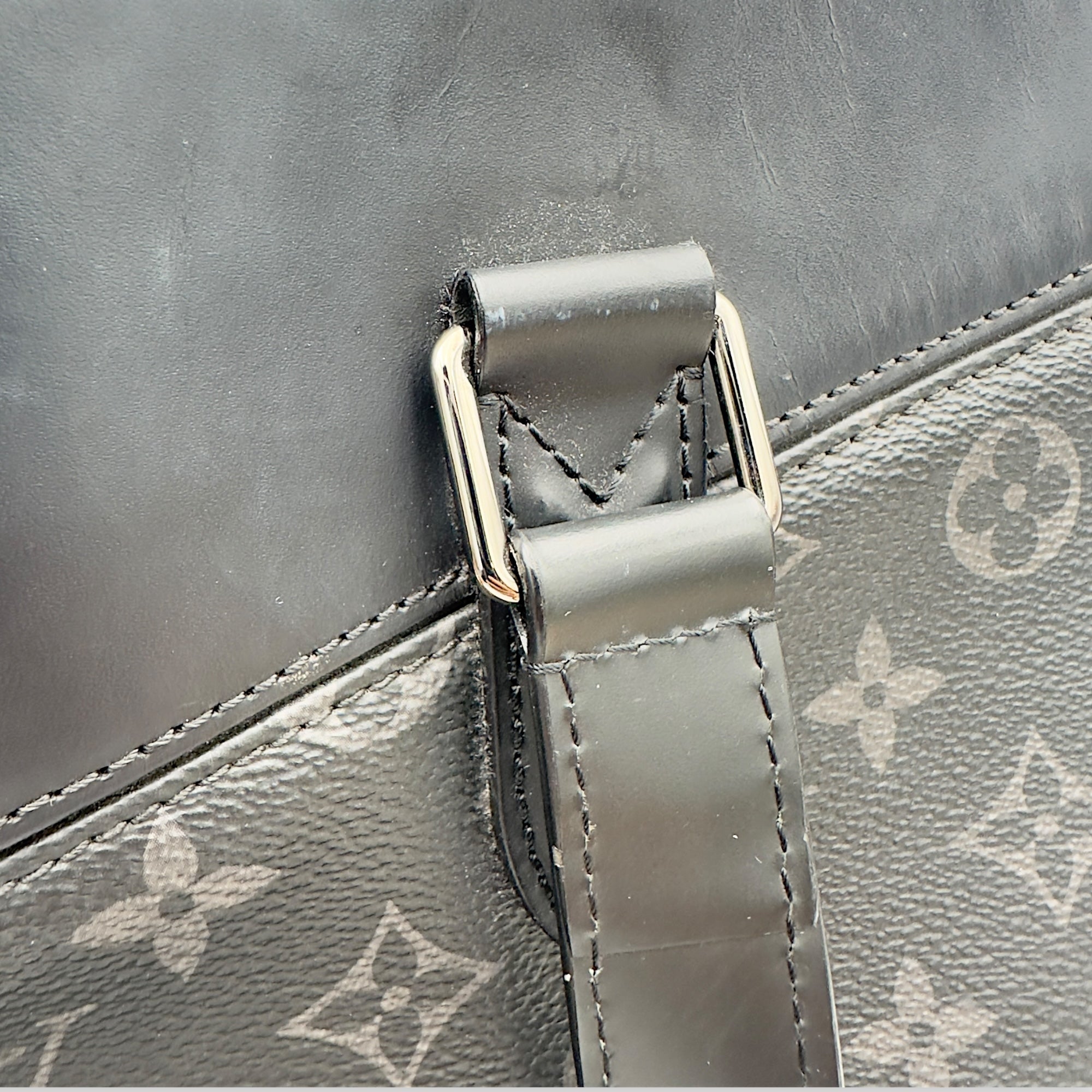 Louis Vuitton Explorer Briefcase Black Messenger in Coated Canvas, Silver hardware_14