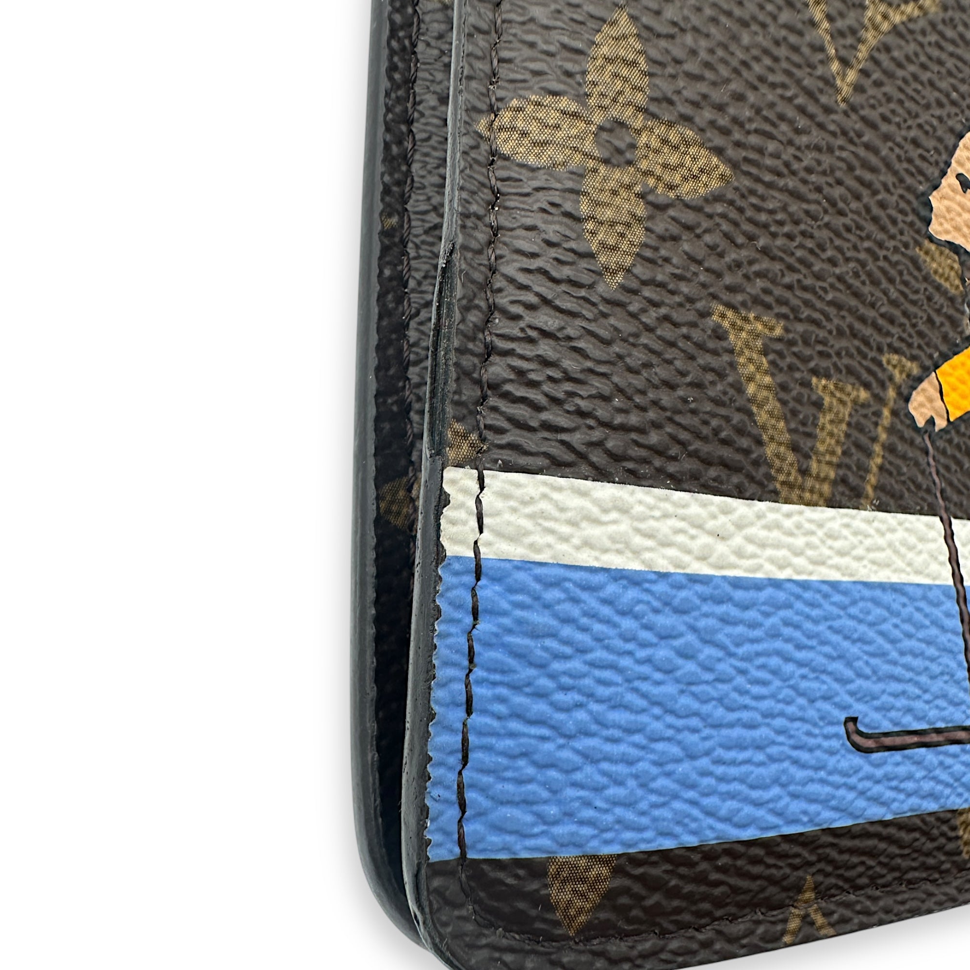 Louis Vuitton Christmas Animation Pochette Wallet On Chain Brown in Monogram Coated Canvas, Gold hardware_8