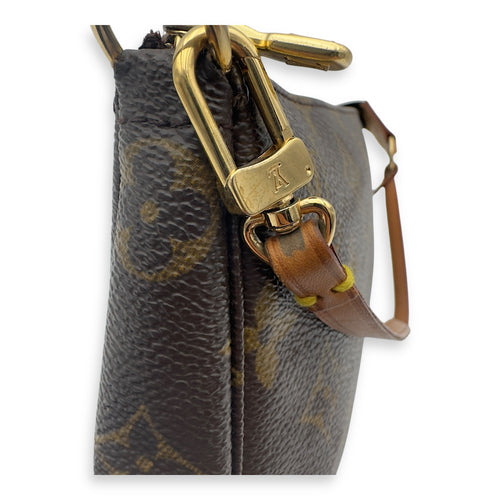 Louis Vuitton Pochette Accessoires Shoulder Bag Brown in Monogram Coated Canvas, Gold hardware_9