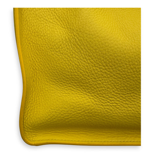 Celine Phantom Luggage Yellow Top Handle Bag in Calfskin, Gold hardware_14