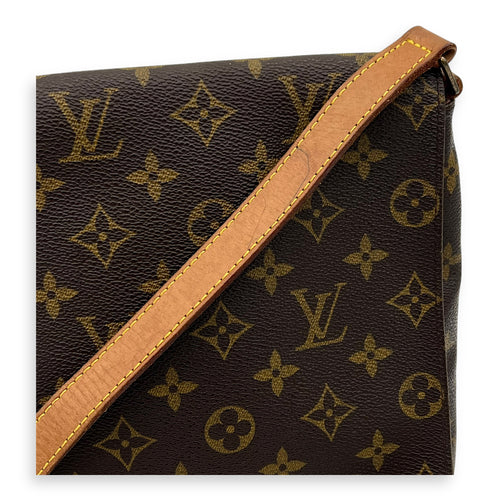 Louis Vuitton Musette Salsa Brown Crossbody Bag in Monogram Coated Canvas, Gold hardware_9