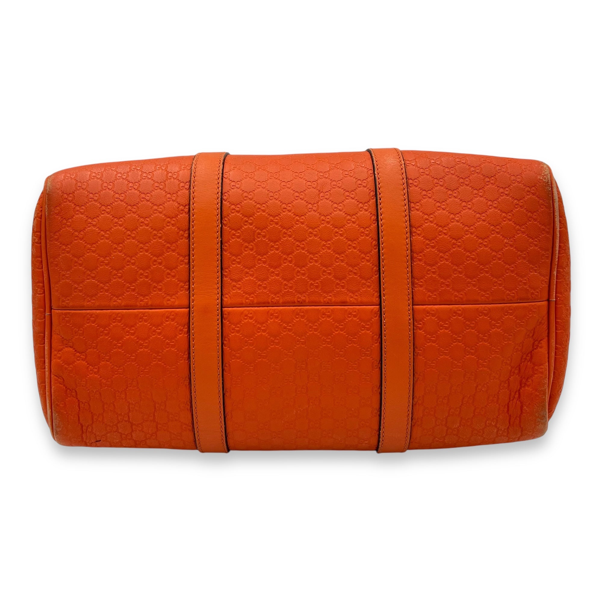 Gucci Boston Top Handle Bag Orange in Guccissima Leather, Gold hardware_5