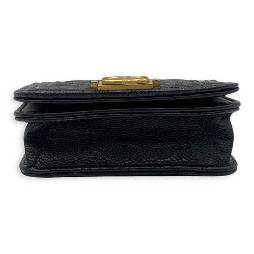 Chanel Boy Belt Bag Black in Caviar Leather, Gold hardware_5