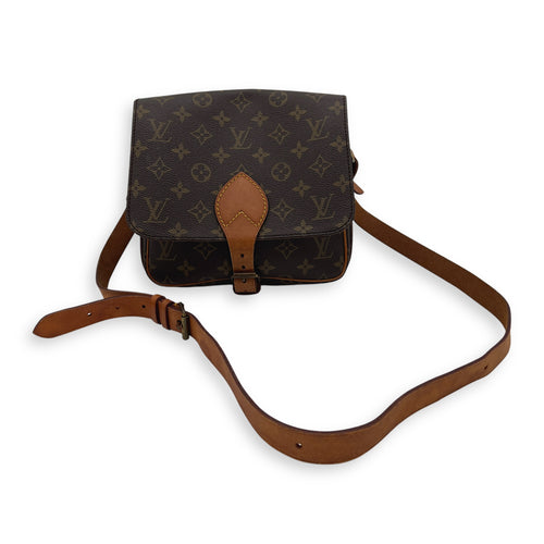 Louis Vuitton Cartesiere Crossbody Bag Brown in Monogram Coated Canvas, Gold hardware_12