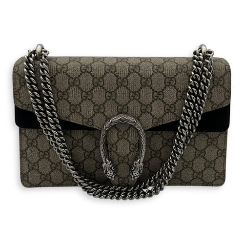 Gucci Dionysus Shoulder Bag Beige in Coated Canvas, Silver hardware_11