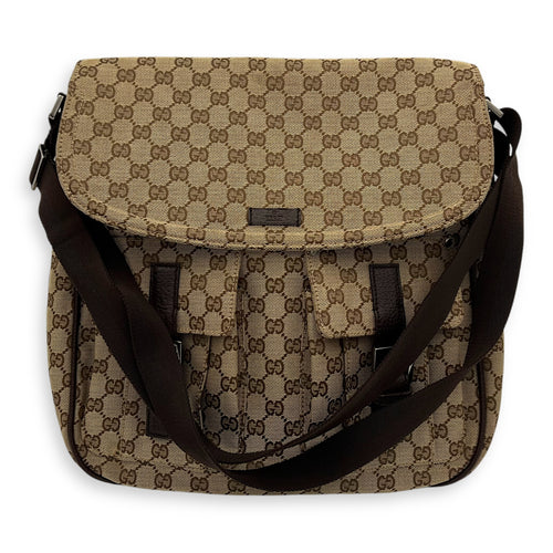 Gucci GG Canvas Brown Messenger in Jacquard, Silver hardware_12