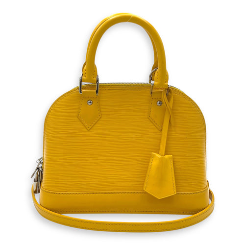 Louis Vuitton Alma Top Handle Bag Yellow in Epi Leather, Silver hardware_12