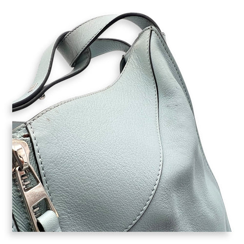 Loewe Hammock Medium Blue Top Handle Bag in Calfskin, Silver hardware_12