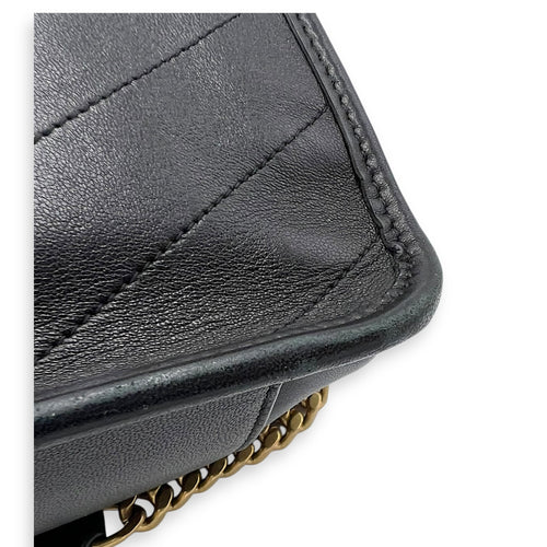 Saint Laurent Niki Medium Black Shoulder Bag in Lambskin, Gold hardware_12