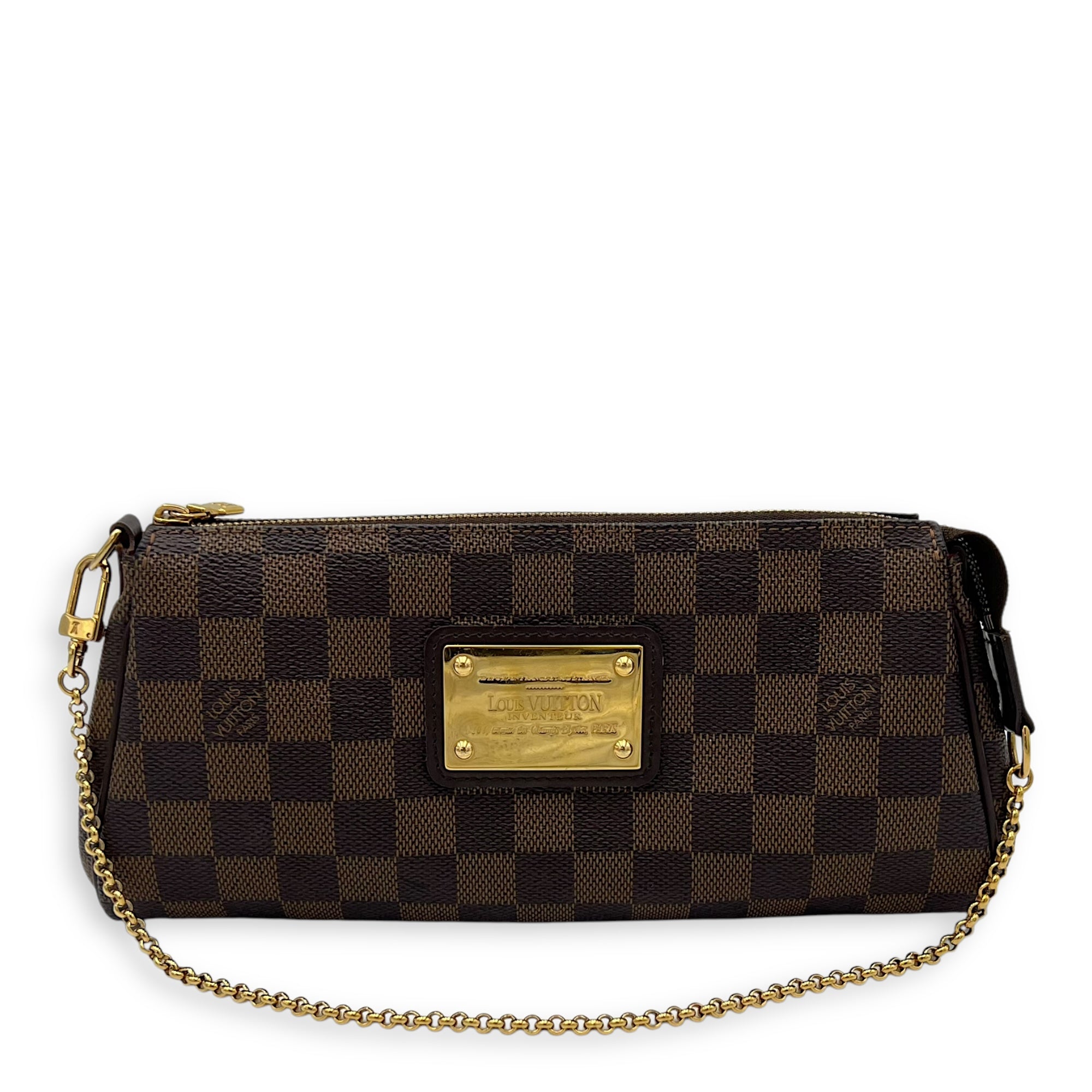 Louis Vuitton Eva Crossbody Bag Brown in Coated Canvas, Gold hardware_12