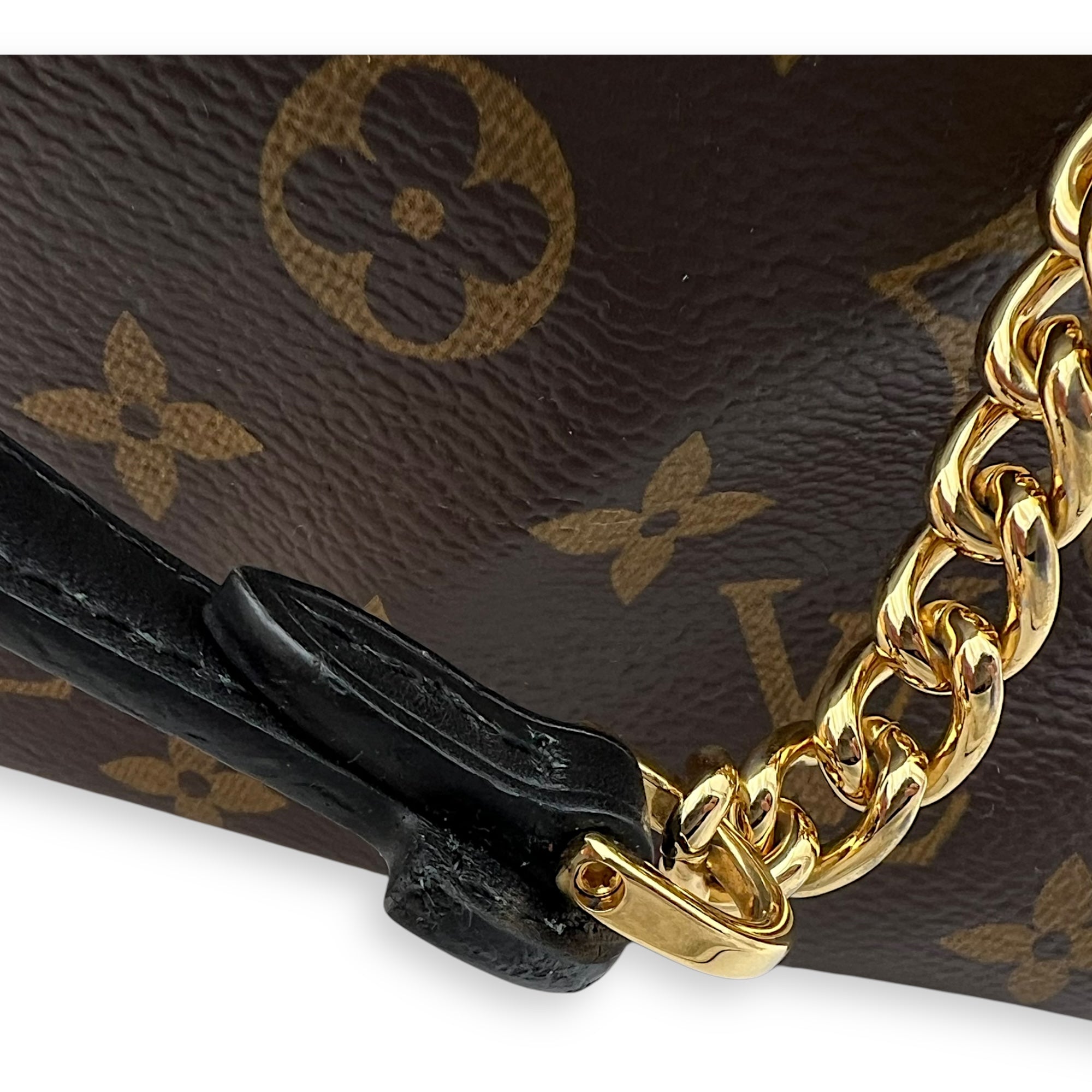 Louis Vuitton Surene Shoulder Bag Brown in Monogram Coated Canvas, Gold hardware_12