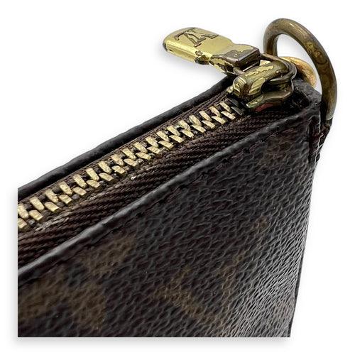 Louis Vuitton Pochette Shoulder Bag Brown in Monogram Coated Canvas, Gold hardware_12