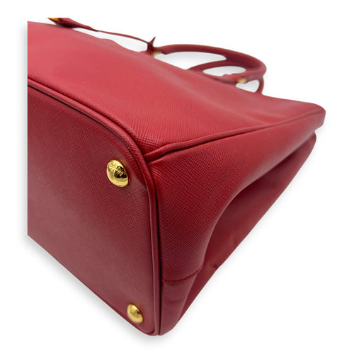 Prada Galleria Top Handle Bag Red in Saffiano Leather, Gold hardware_12