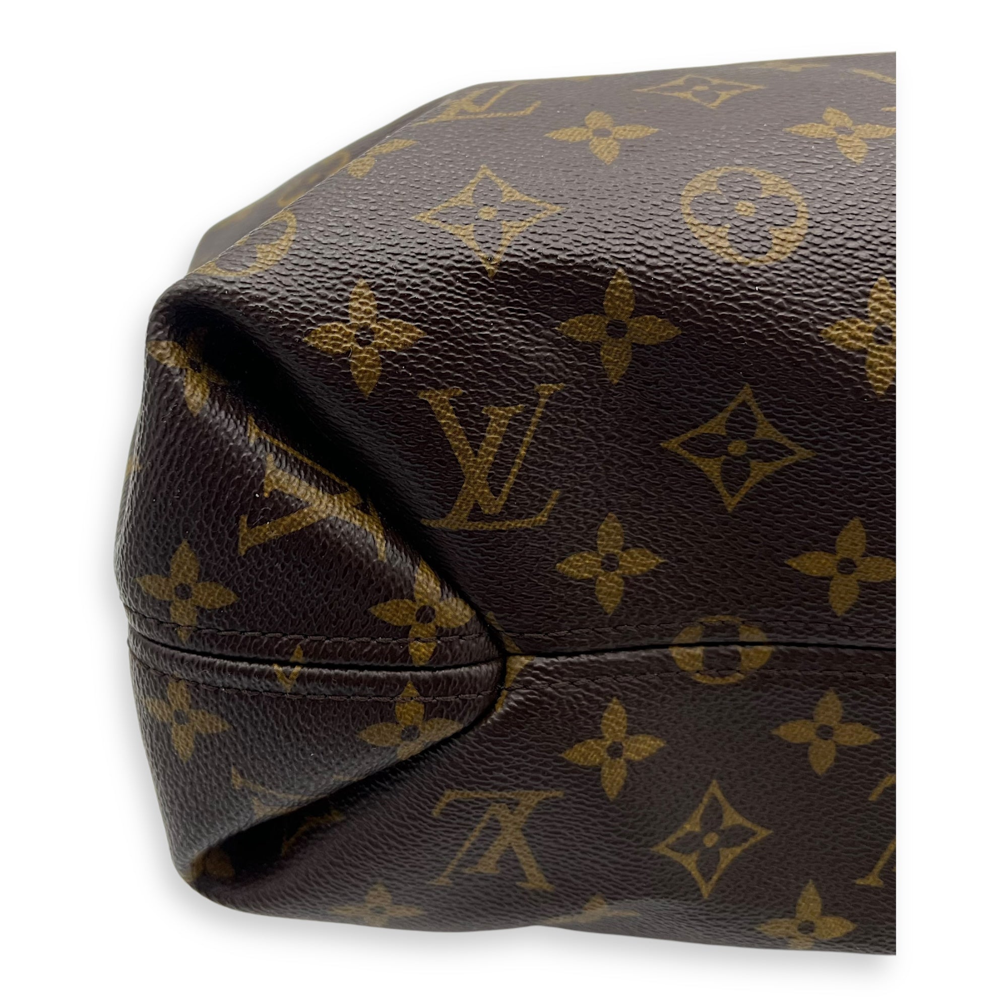 Louis Vuitton Sully MM Brown Top Handle Bag in Monogram Coated Canvas, Gold hardware_11