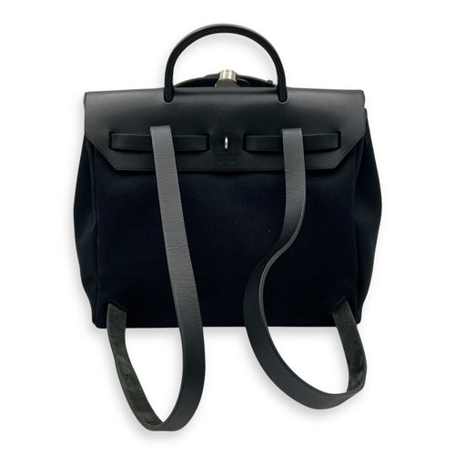 Hermès Herbag A Dos 31 Black Backpack in Canvas, Silver hardware_2