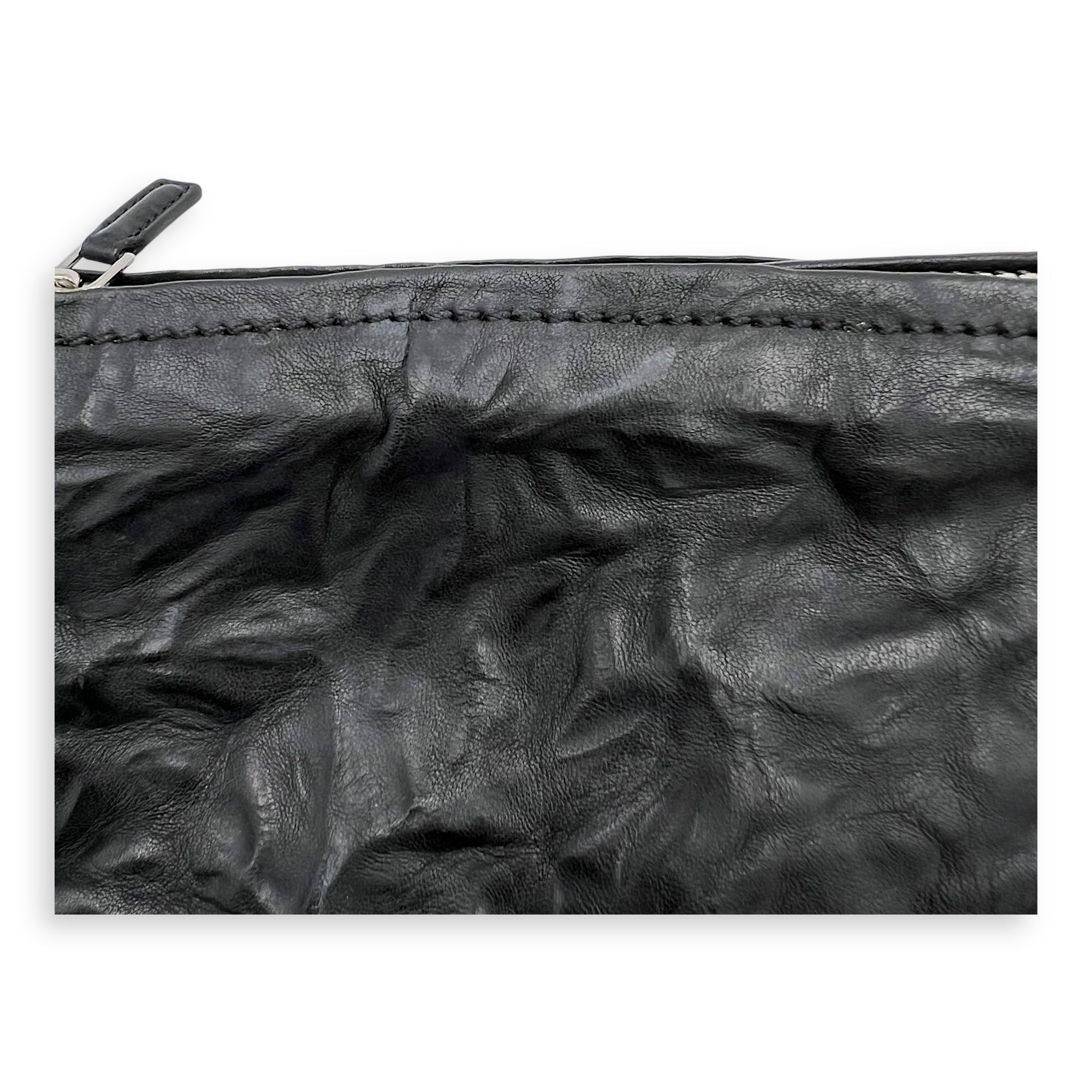 Givenchy Pandora Black Top Handle Bag in Distressed Leather, Silver hardware_13