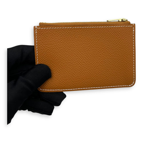 Hermès Constance Slim Toffee Wallet in Epsom, Gold hardware_11