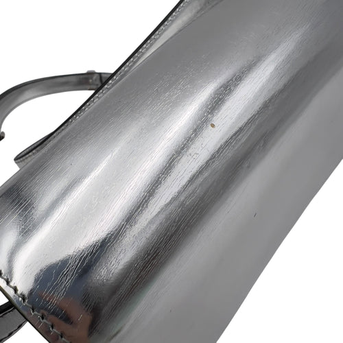 Celine Box Medium Silver Shoulder Bag in Calfskin, Silver hardware_11