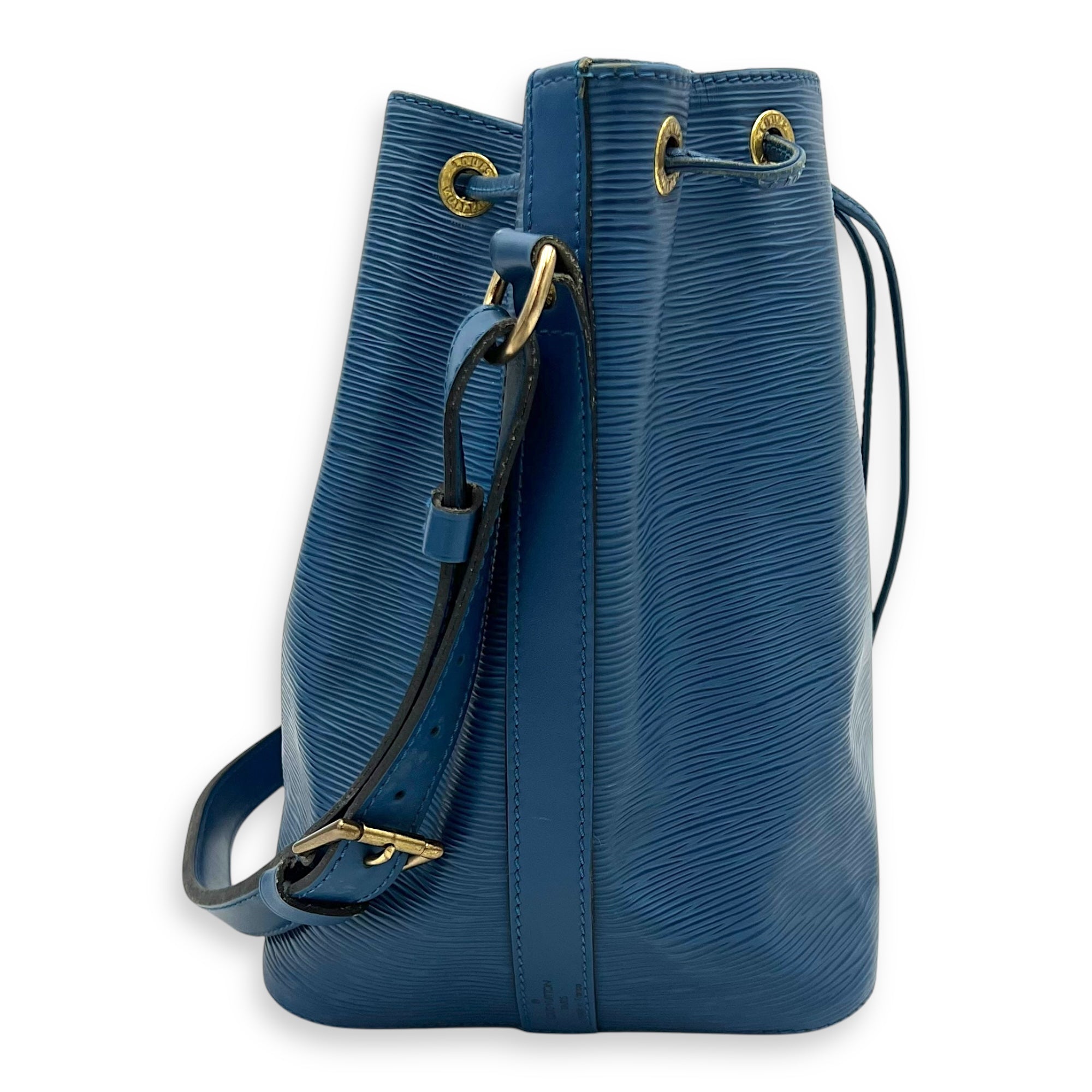Louis Vuitton Noe Bucket Bag Blue in Epi Leather, Gold hardware_4