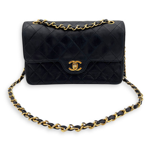 Chanel CC Flap Classic Vintage Shoulder Bag Black in Lambskin, Gold hardware_8