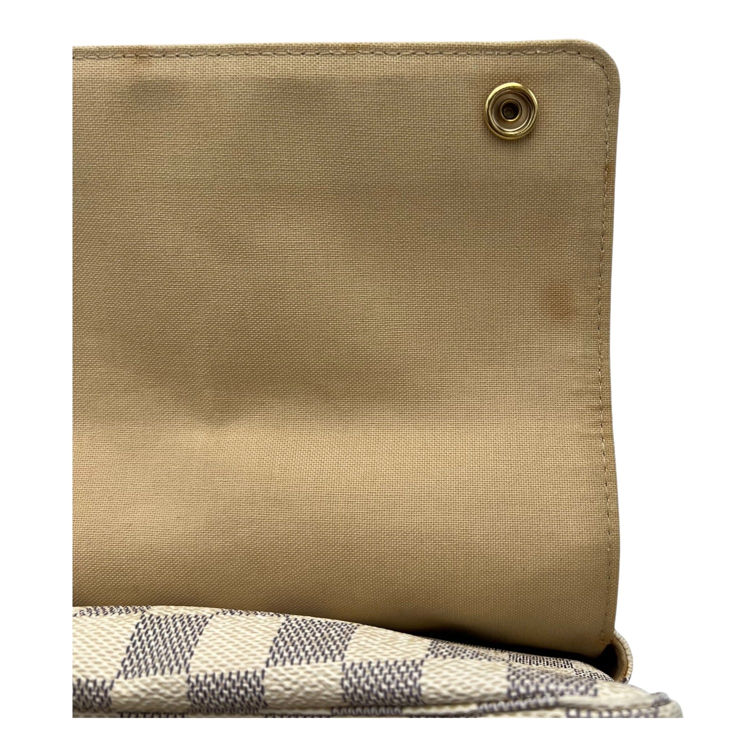 Louis Vuitton Naviglio Crossbody Bag Damier Azur in Coated Canvas, Enamel hardware_11