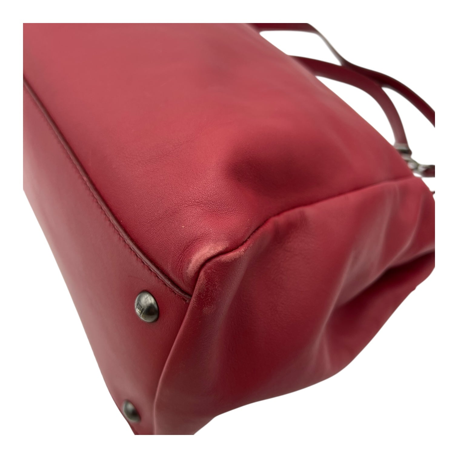 Fendi Peekaboo Top Handle Bag Red in Calfskin, Mixed hardware_16