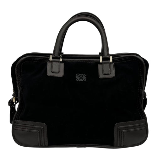 Loewe Amazona Top Handle Bag Black in Epsom, Silver hardware_1